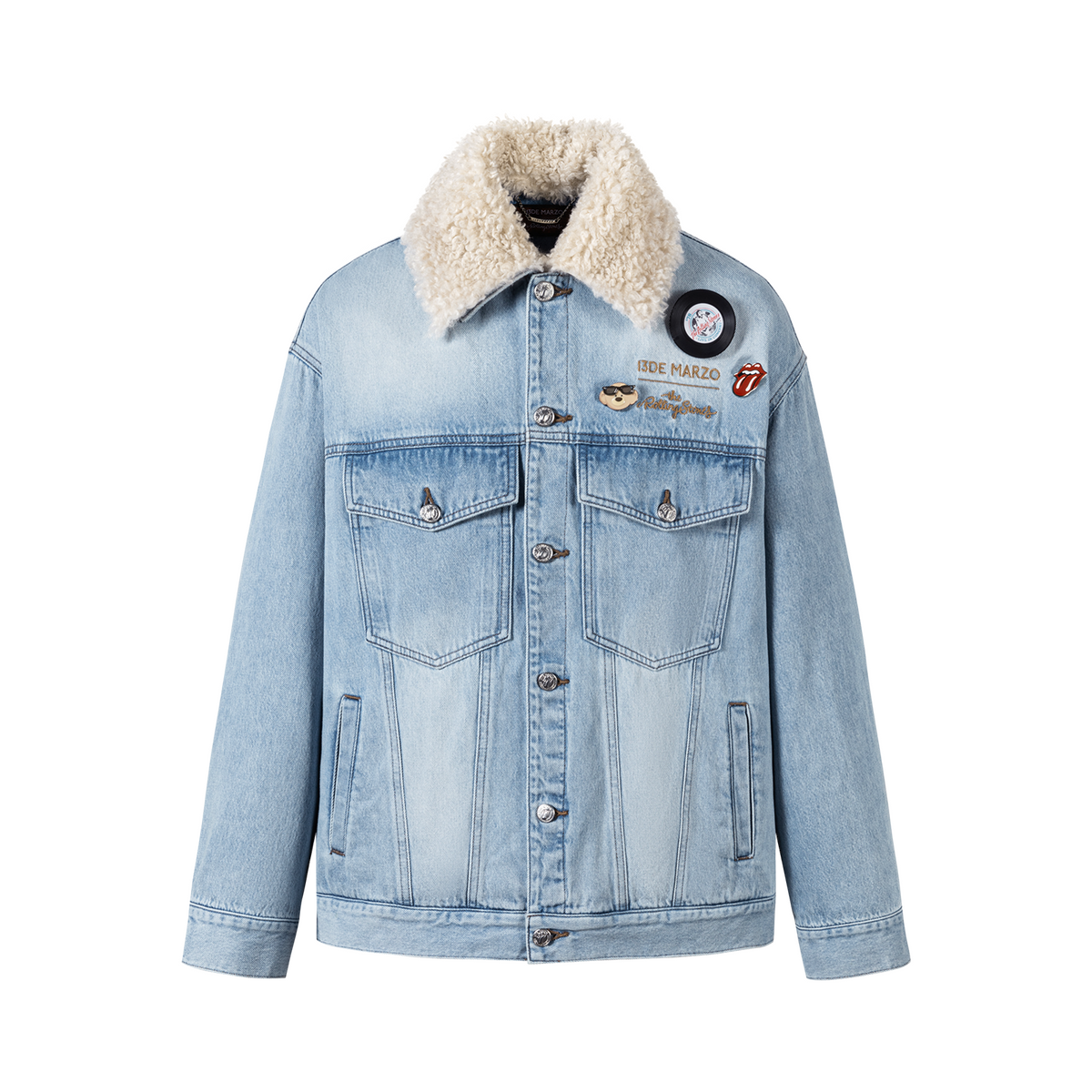 13DE MARZO Rolling Stones Tongue Denim Jacket