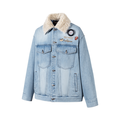 13DE MARZO Rolling Stones Tongue Denim Jacket