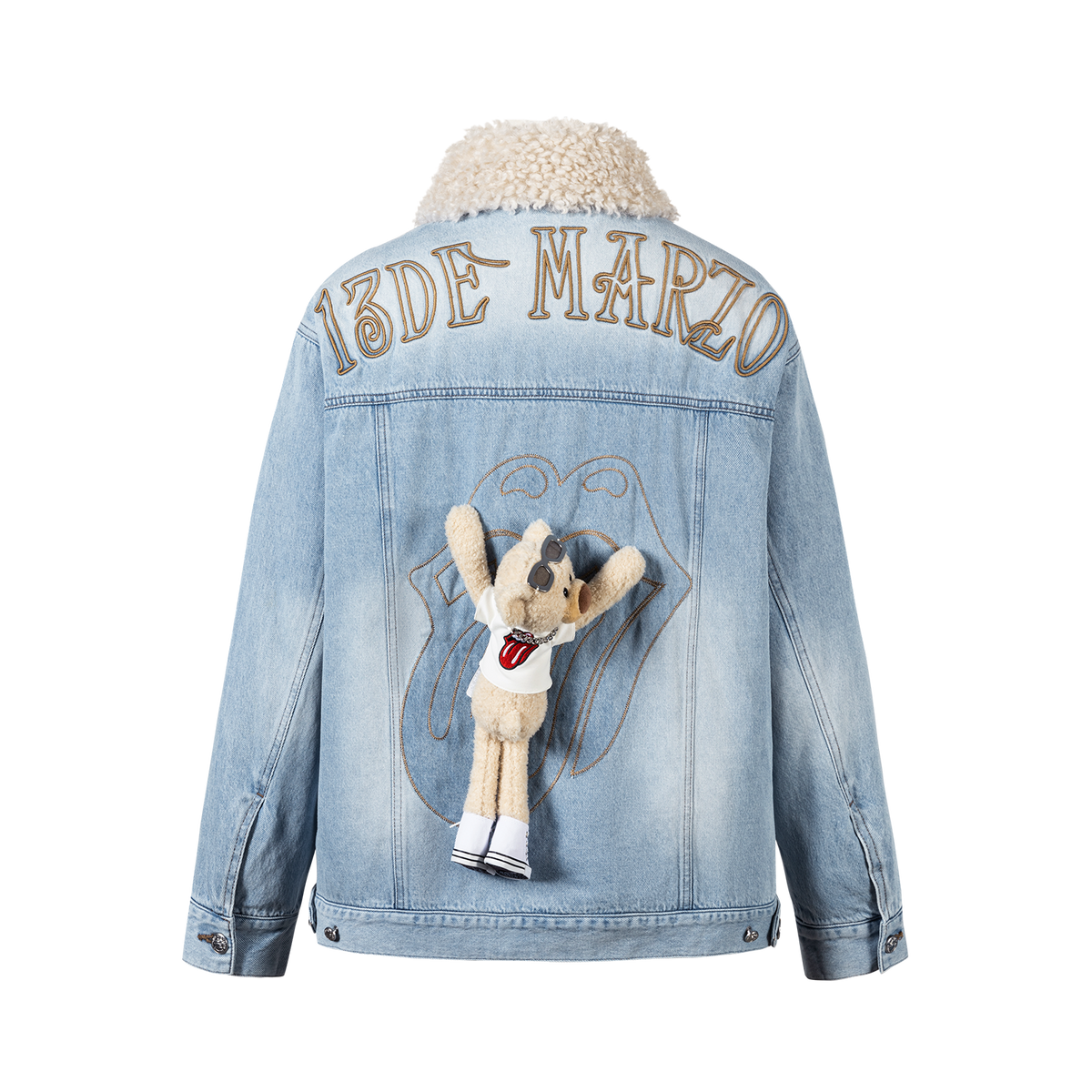 13DE MARZO Rolling Stones Tongue Denim Jacket
