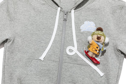 13DE MARZO Snow BabyBear Hooded Cardigan Grey
