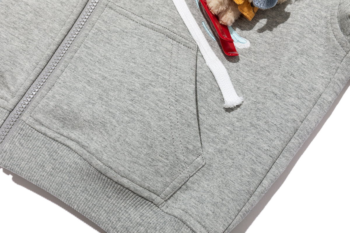 13DE MARZO Snow BabyBear Hooded Cardigan Grey