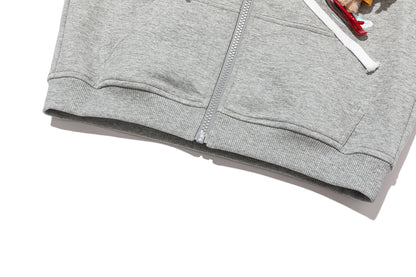 13DE MARZO Snow BabyBear Hooded Cardigan Grey