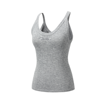 13DE MARZO Bow Bear Knit Cardigan Vest Grey