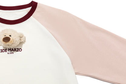 13DE MARZO Babybear Raglan Long Sleeve Top Beige