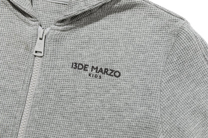 13DE MARZO BabyBear Waffle Zip Sweatshirt Jacket Grey