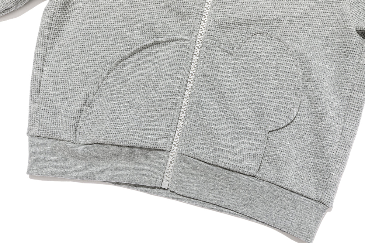 13DE MARZO BabyBear Waffle Zip Sweatshirt Jacket Grey