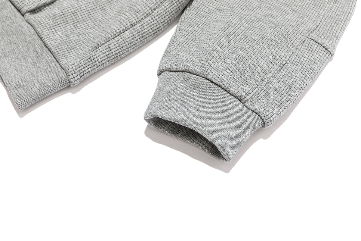 13DE MARZO BabyBear Waffle Zip Sweatshirt Jacket Grey