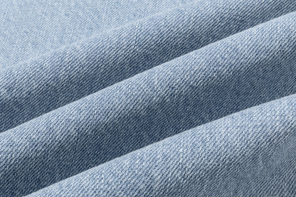13DE MARZO Irregular Plaid Ripped Jeans Blue