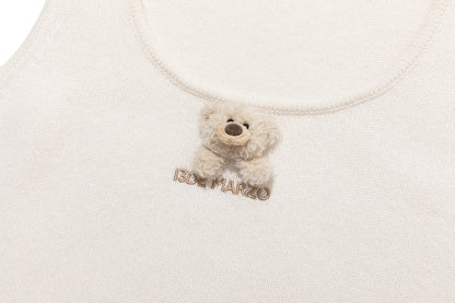 13DE MARZO Doozoo Knit Vest Beige