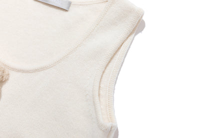 13DE MARZO Doozoo Knit Vest Beige