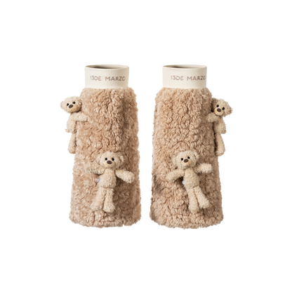 13DE MARZO Doozoo Furry Leg Warmer Khaki