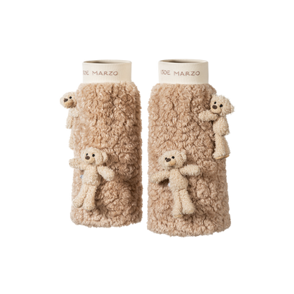 13DE MARZO Doozoo Furry Leg Warmer Khaki