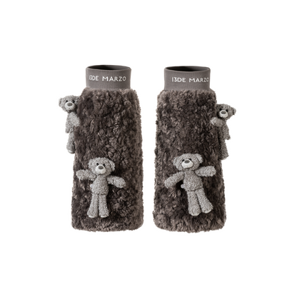 13DE MARZO Doozoo Furry Leg Warmer Dark Grey