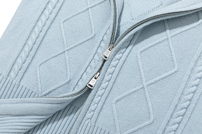 13DE MARZO Mini Bear Slim Fit Knit Zip Cardigan Blue