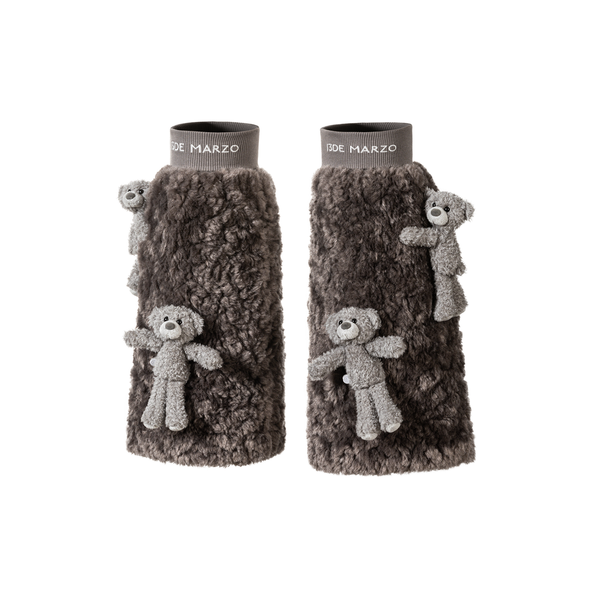 13DE MARZO Doozoo Furry Leg Warmer Dark Grey