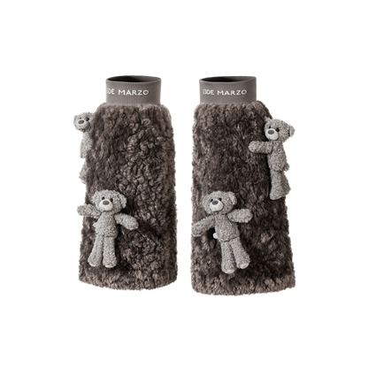 13DE MARZO Doozoo Furry Leg Warmer Dark Grey