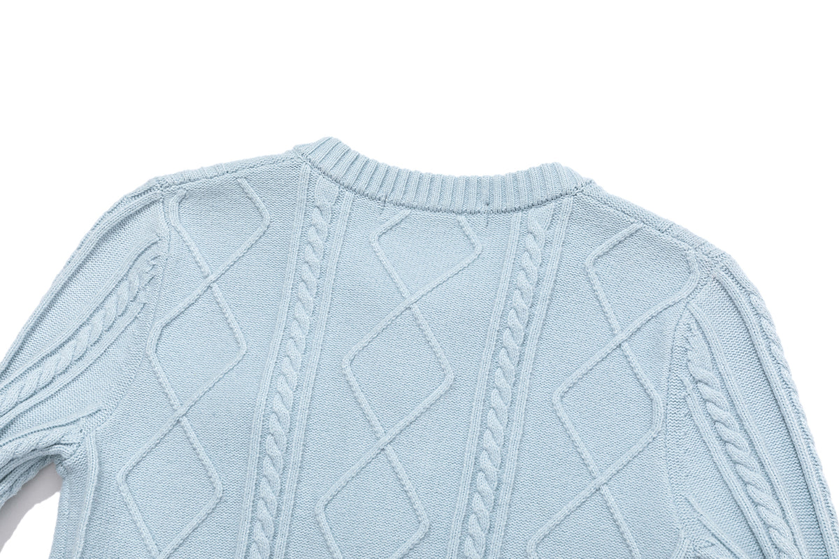 13DE MARZO Mini Bear Slim Fit Knit Zip Cardigan Blue