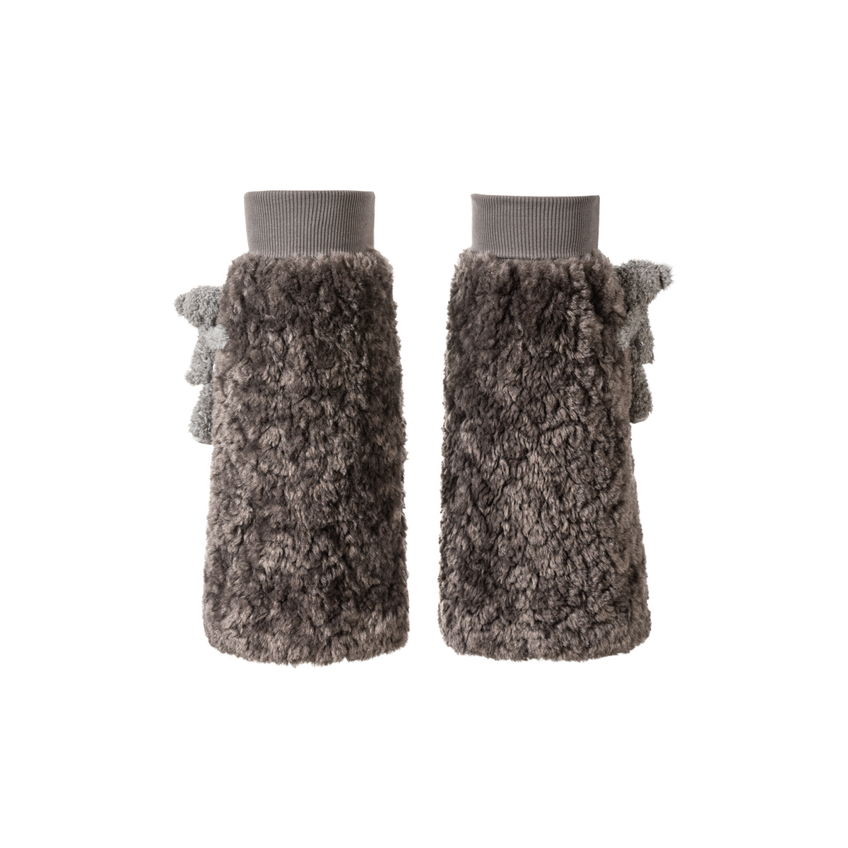 13DE MARZO Doozoo Furry Leg Warmer Dark Grey