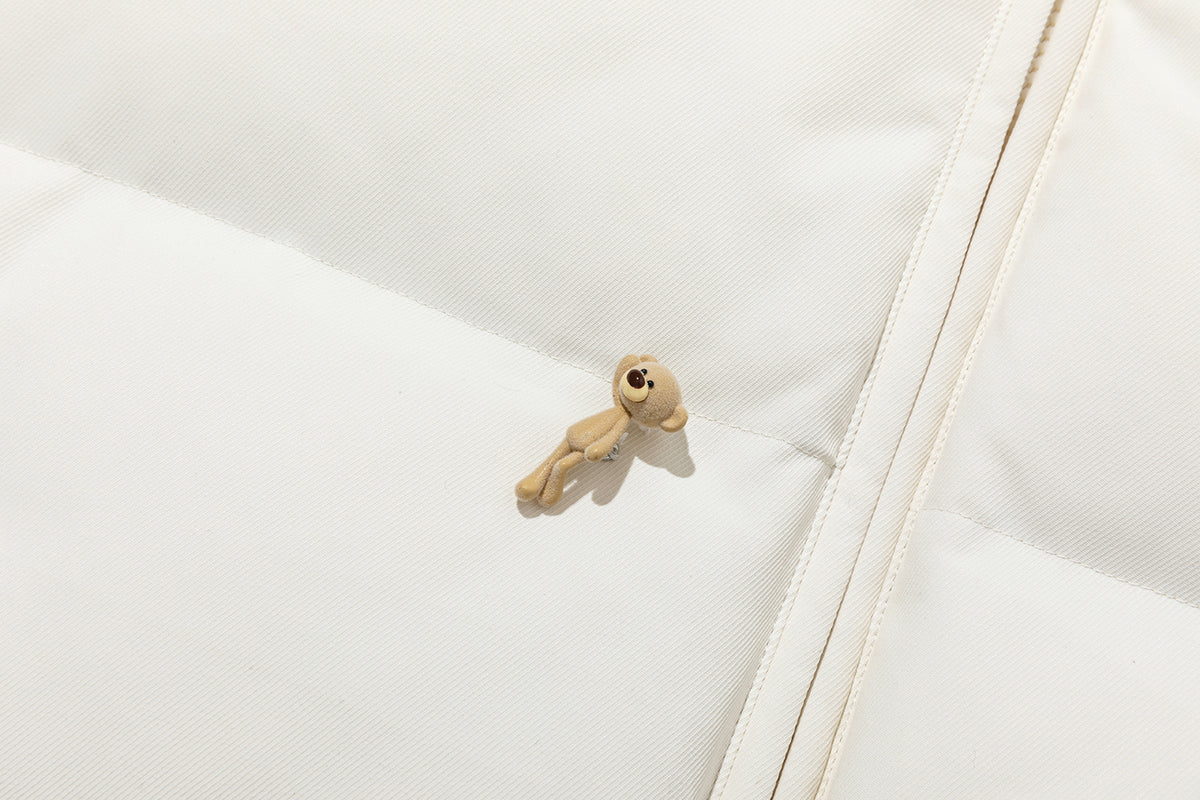 13DE MARZO All Over Flocked Bear Down Jacket Beige