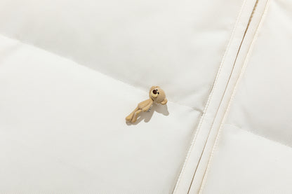 13DE MARZO All Over Flocked Bear Down Jacket Beige
