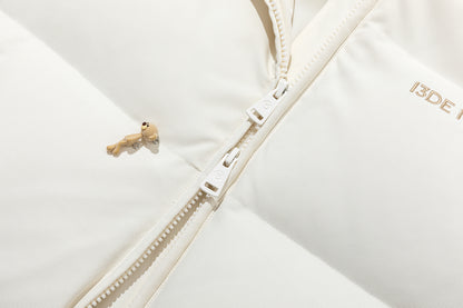 13DE MARZO All Over Flocked Bear Down Jacket Beige