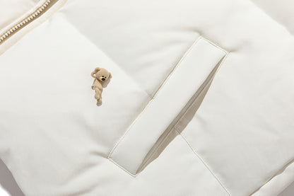 13DE MARZO All Over Flocked Bear Down Jacket Beige