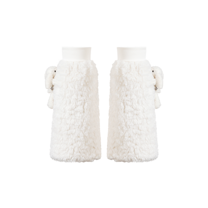 13DE MARZO Doozoo Furry Leg Warmer White