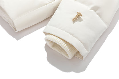 13DE MARZO All Over Flocked Bear Down Jacket Beige