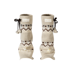 13DE MARZO Bow Knit Jacquard Leg Warmers
