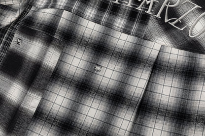 13DE MARZO Patchwork Plaid Distressed Shirt