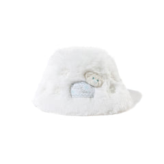 13DE MARZO Snow Bear Bucket Hat White