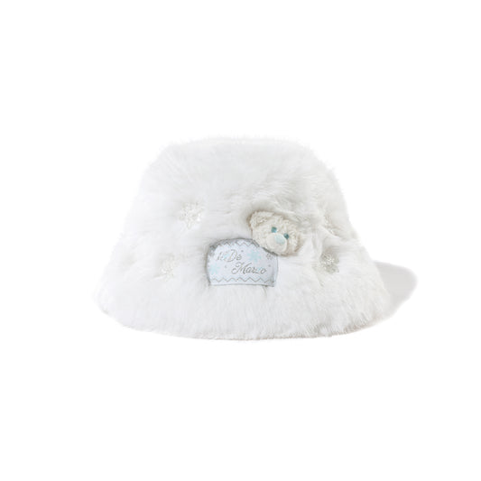 13DE MARZO Snow Bear Bucket Hat White - 13DE MARZO