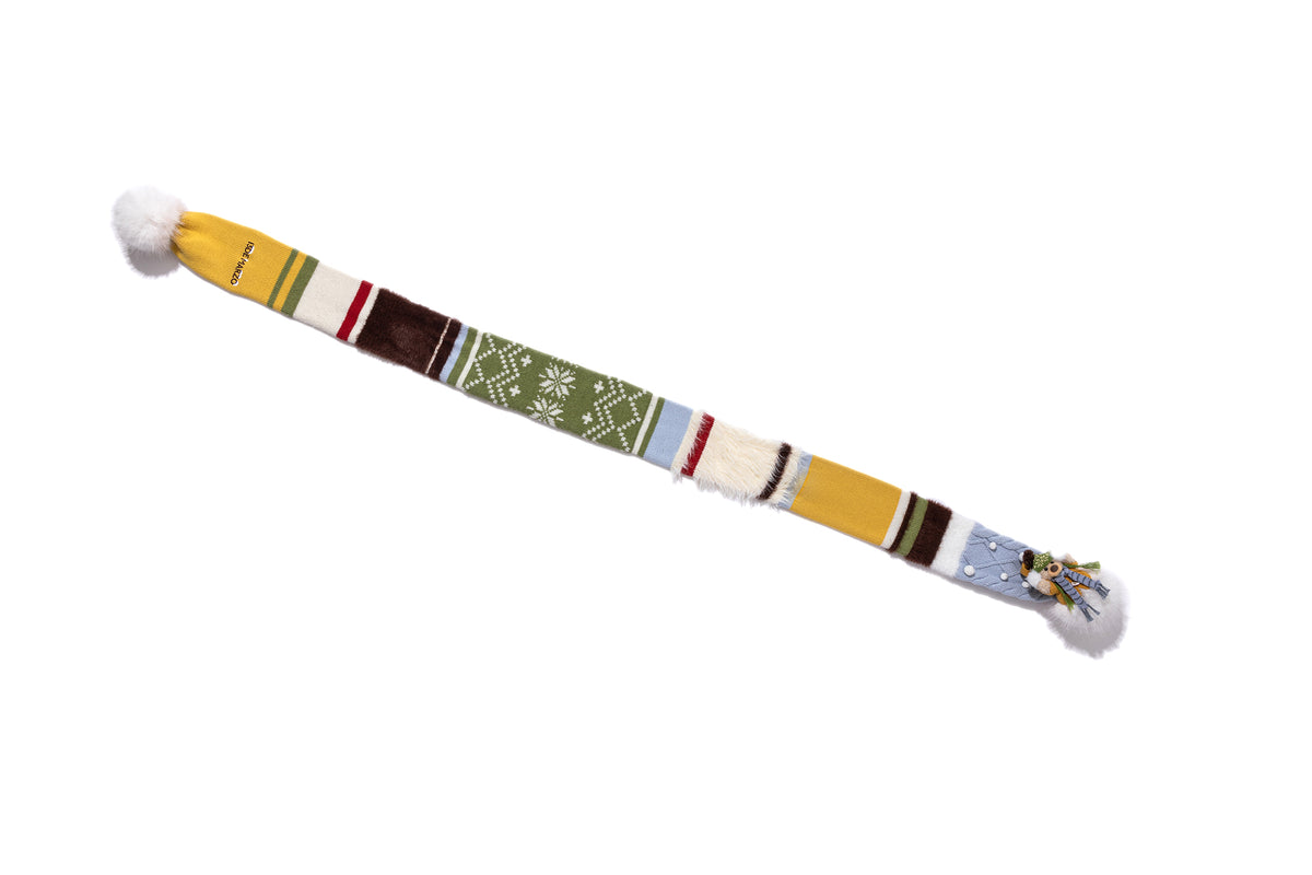 13DE MARZO Snow Bear Color Block Knit Scarf Colorful - 13DE MARZO