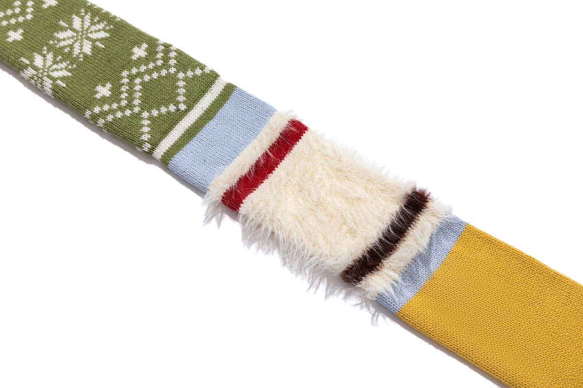 13DE MARZO Snow Bear Color Block Knit Scarf Colorful - 13DE MARZO