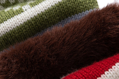13DE MARZO Snow Bear Color Block Knit Scarf Colorful - 13DE MARZO
