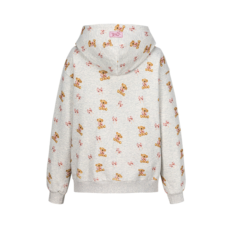 13DE MARZO RONRON Bear All-Over Zipped Hoodie - 13DE MARZO