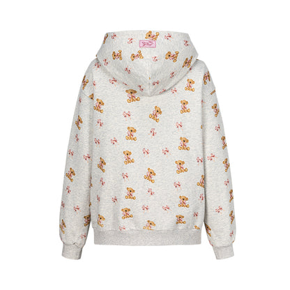 13DE MARZO RONRON Bear All-Over Zipped Hoodie - 13DE MARZO