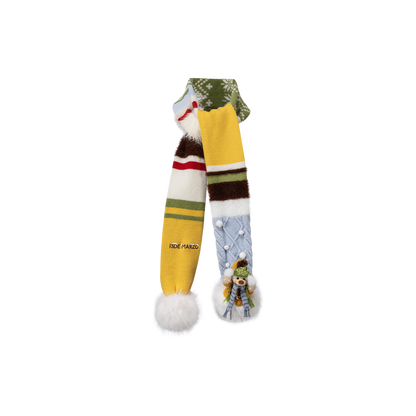 13DE MARZO Snow Bear Color Block Knit Scarf Colorful - 13DE MARZO
