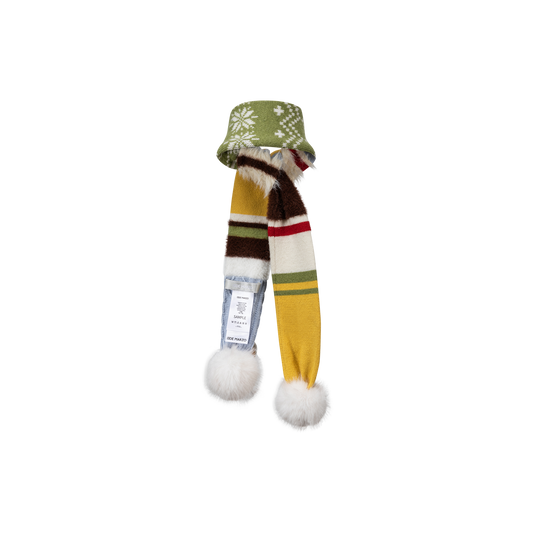 13DE MARZO Snow Bear Color Block Knit Scarf Colorful - 13DE MARZO