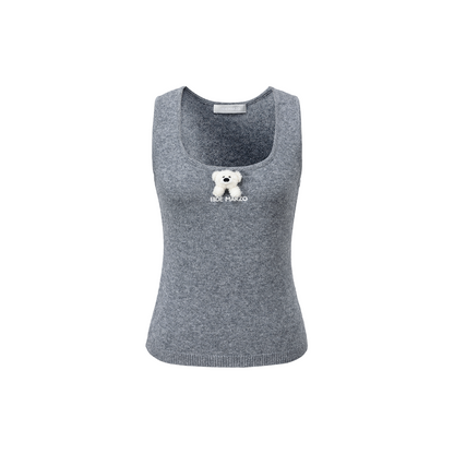 13DE MARZO Doozoo Knit Vest Grey