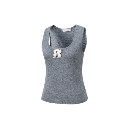 13DE MARZO Doozoo Knit Vest Grey