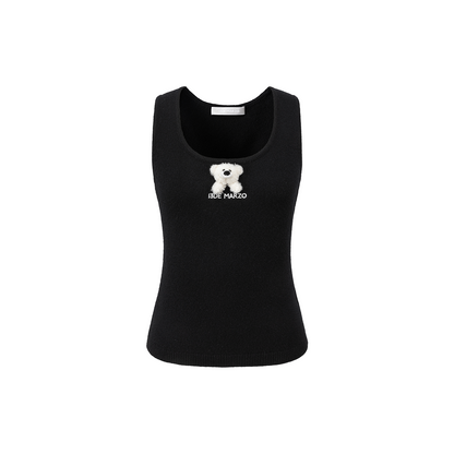 13DE MARZO Doozoo Knit Vest Black