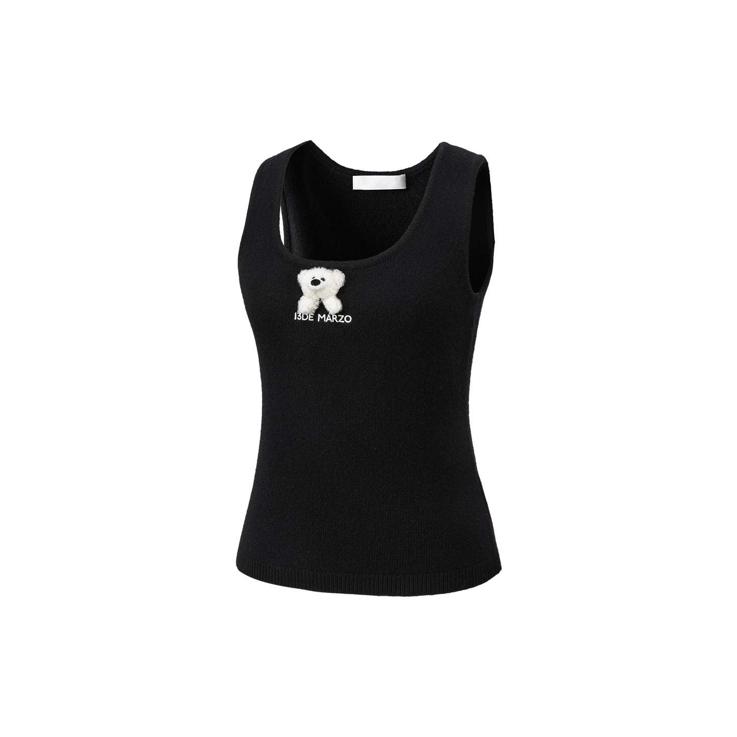 13DE MARZO Doozoo Knit Vest Black