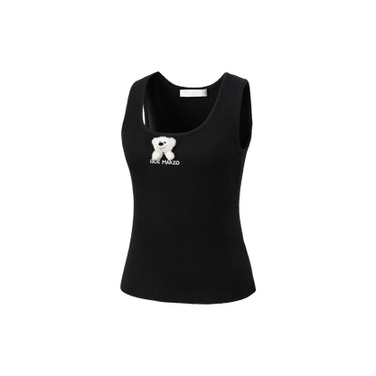 13DE MARZO Doozoo Knit Vest Black