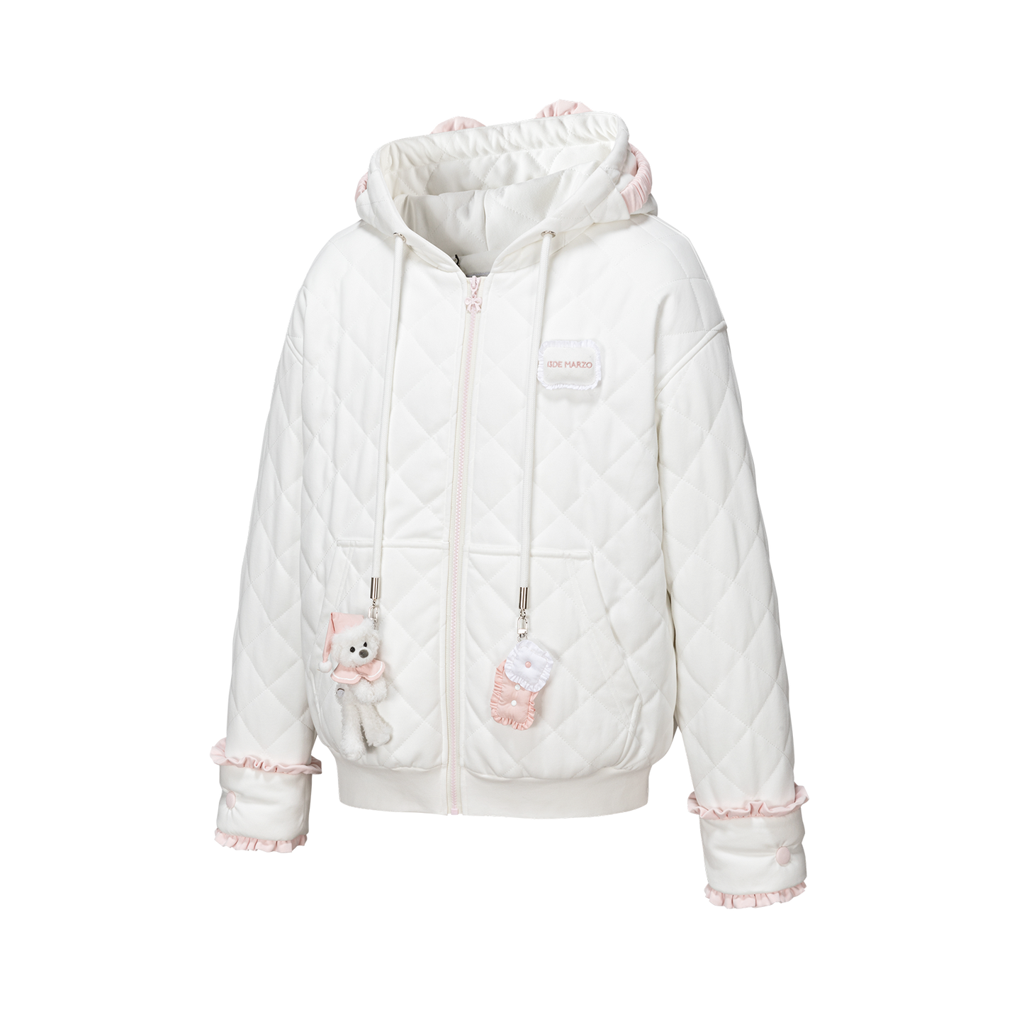 13DE MARZO Nighty Night Bear Eye Mask Cardigan White