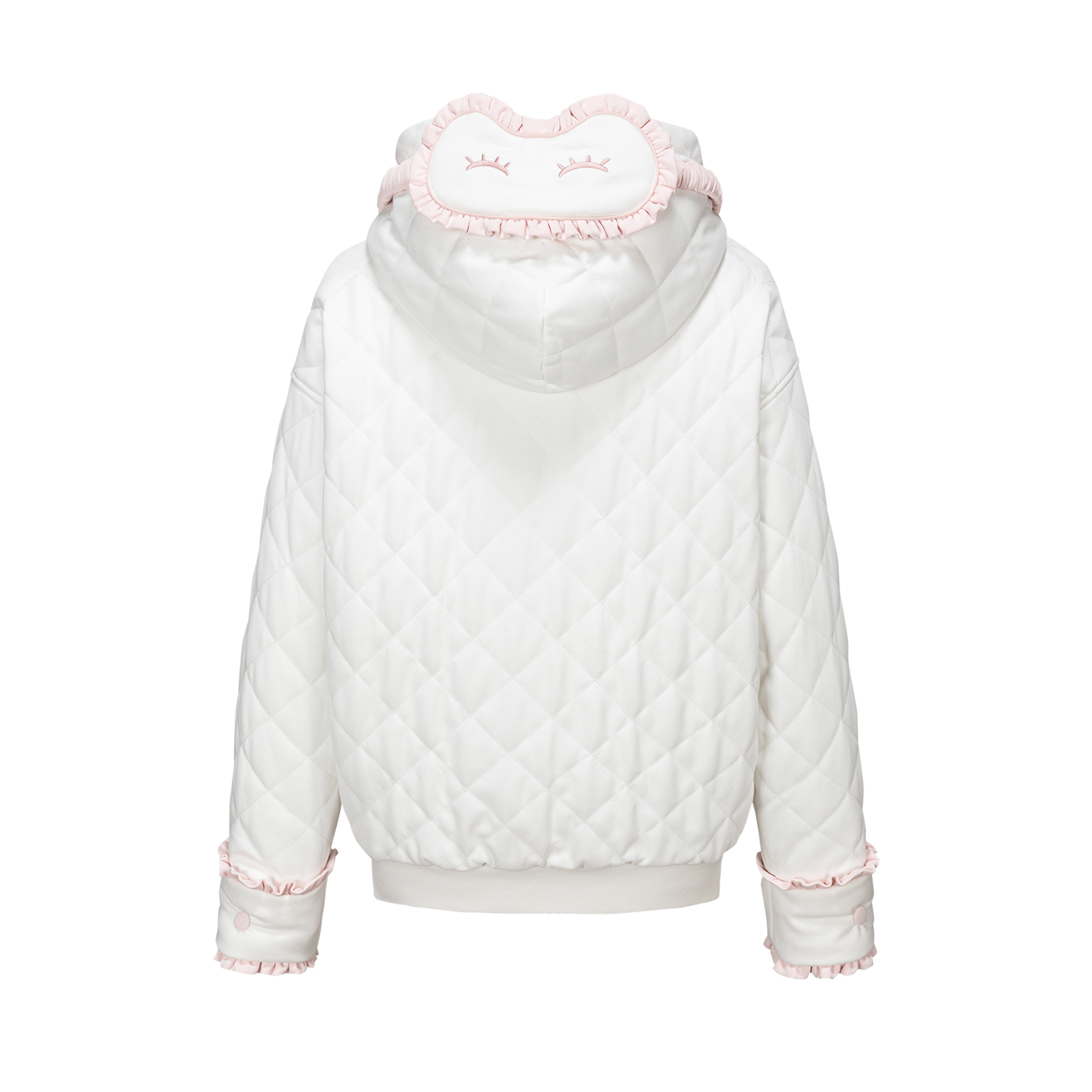 13DE MARZO Nighty Night Bear Eye Mask Cardigan White
