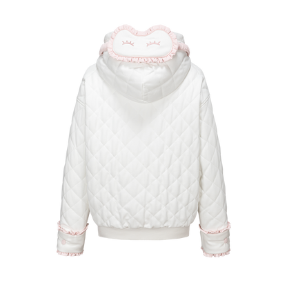 13DE MARZO Nighty Night Bear Eye Mask Cardigan White