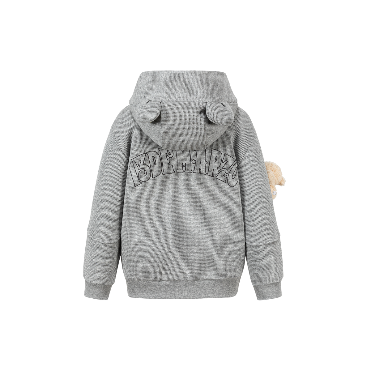 13DE MARZO BabyBear Waffle Zip Sweatshirt Jacket Grey
