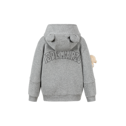 13DE MARZO BabyBear Waffle Zip Sweatshirt Jacket Grey