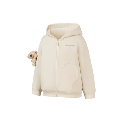 13DE MARZO BabyBear Waffle Zip Sweatshirt Jacket Beige